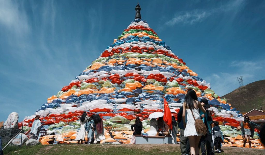 prayer flags at a Tibetan festival